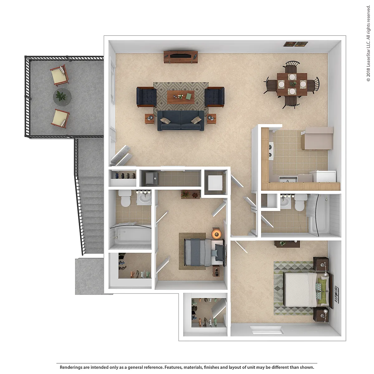 Floor plan 2 Bed 2 Bath