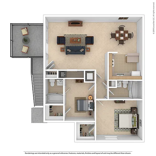 Floor plan 2 Bed 2 Bath