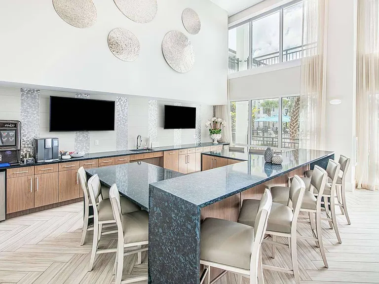 Resident Kitchen Boasting Bar-Style Seating