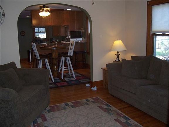 Semi-open floorplan is cozy but great for dinner parties