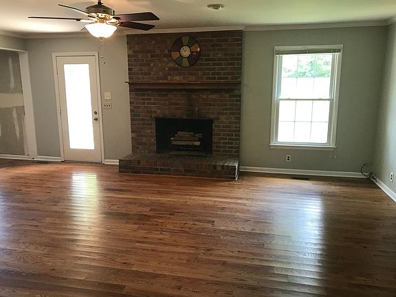 Huge den with fireplace