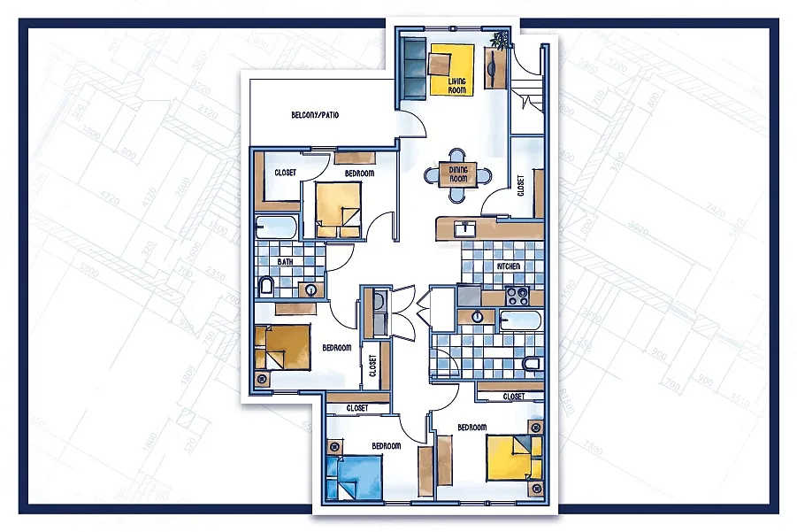 Floor plan 4 bedroom