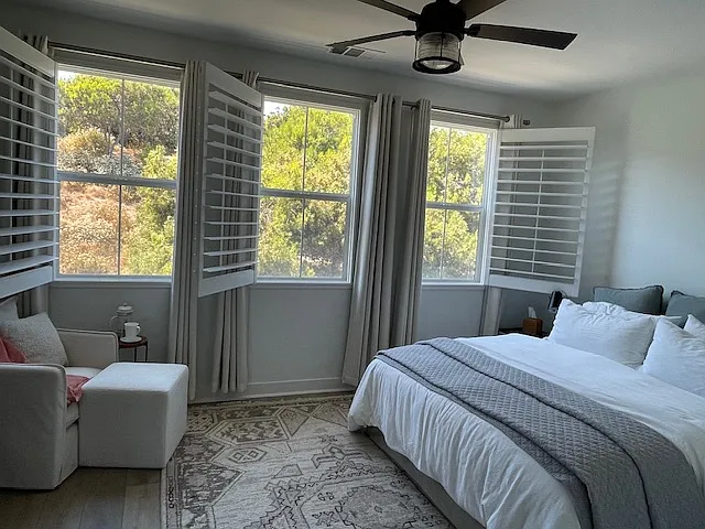Primary Suite- Total privacy with green space behind.
