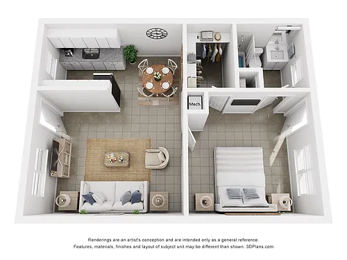 Floor plan A2 | 1 Bed | 1 Bath