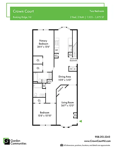 Floor plan $1.86/sq.ft. - Two Bedroom