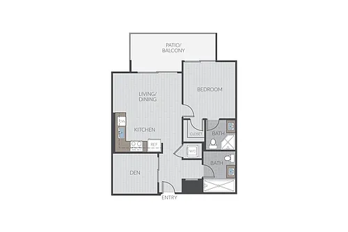 Floor plan Plan 1H + Den