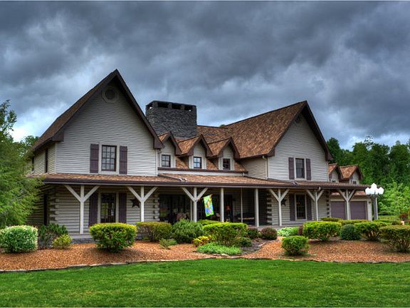 Professionally landscaped front yard