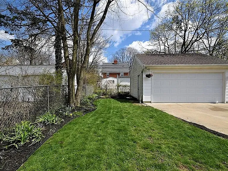 Backyard and garage
