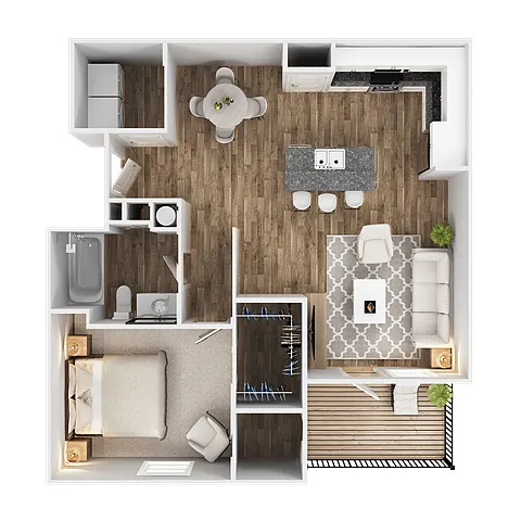 Floor plan 1 Bed 1 Bath