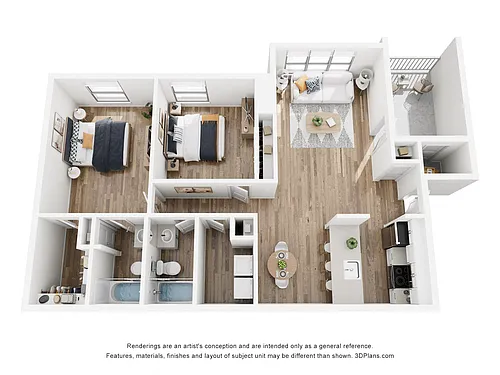 Floor plan Quartz Renovated 2BR/2BA