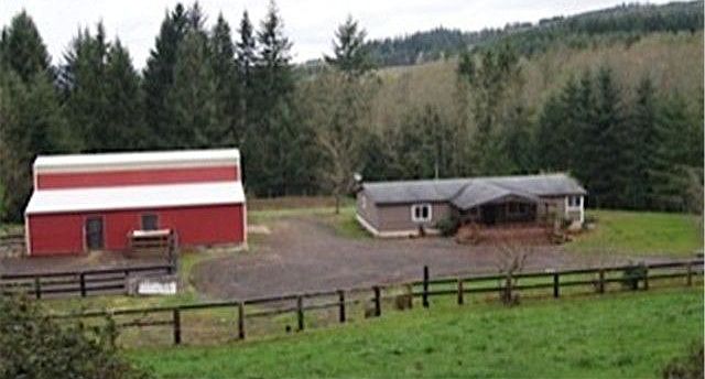 View of home and barn