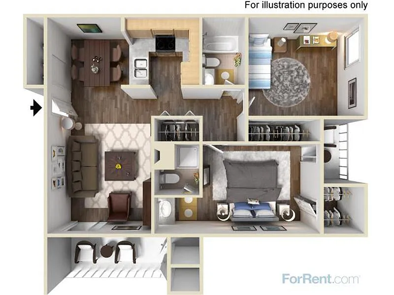 Floor plan 2x2-914-Full Renovation-Gray