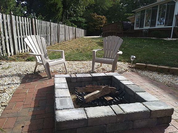 fire pit in large yard