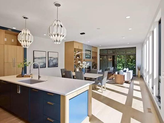 Open kitchen and living room floor plan