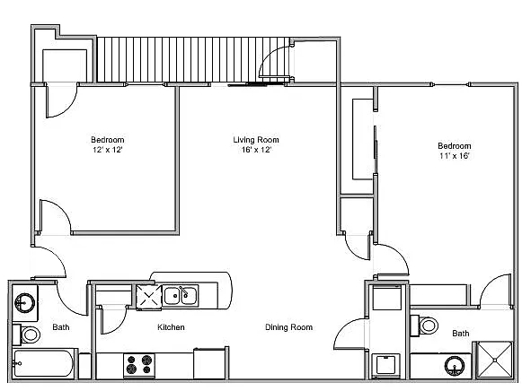 Floor plan 2 Bedroom Standard B