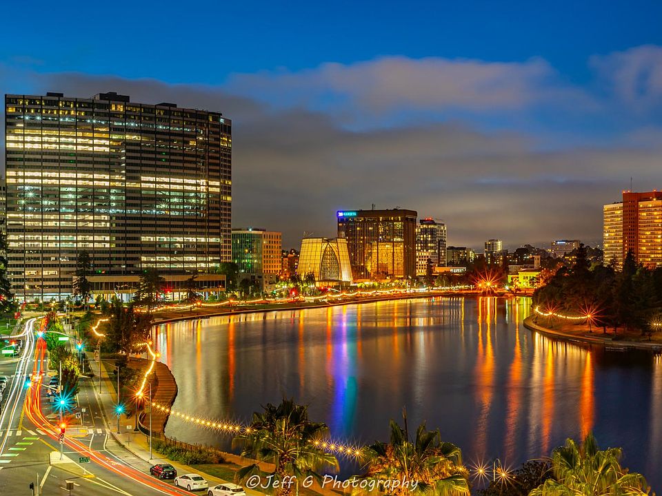 Night view from living room and bedroom