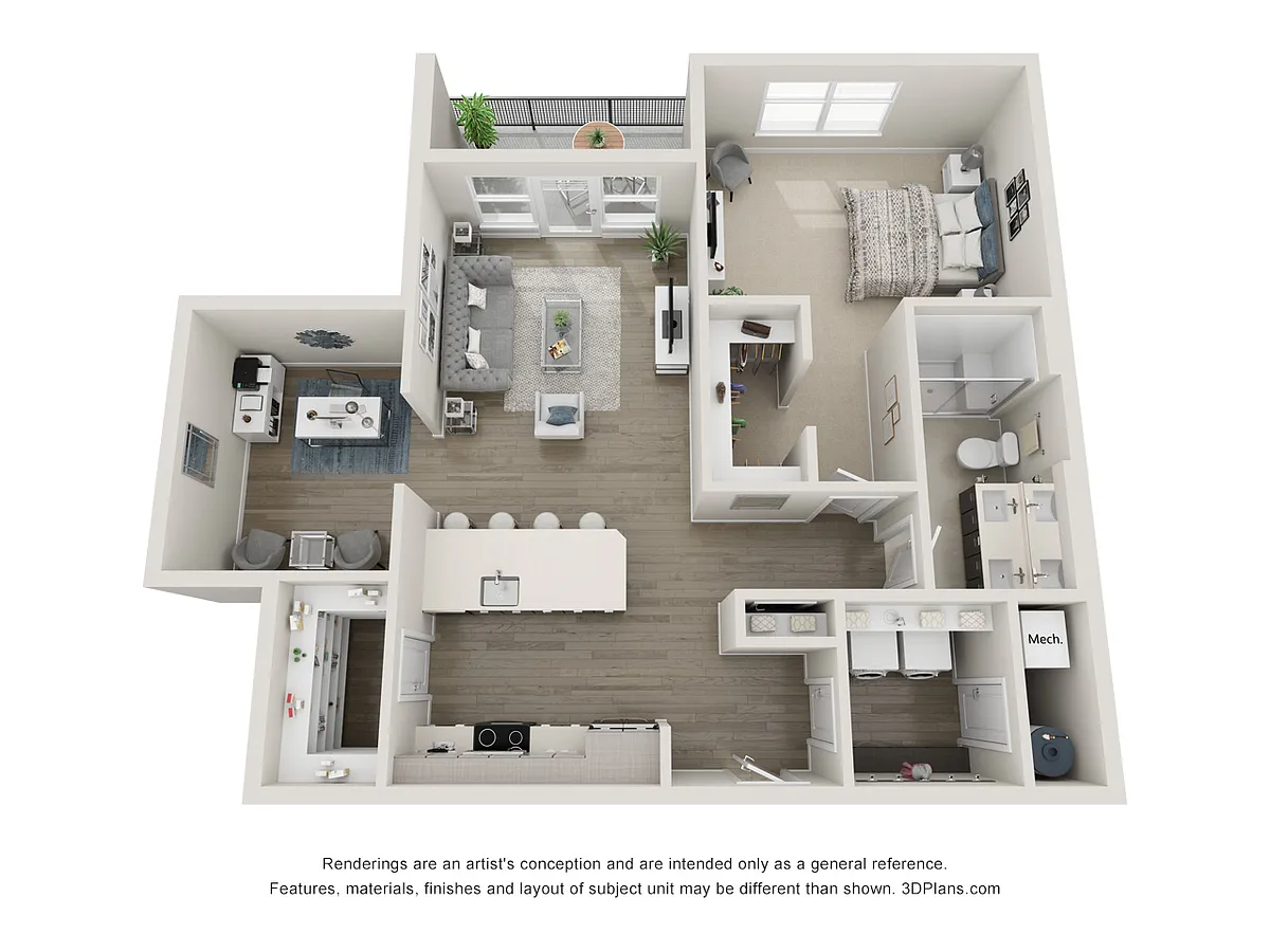 Floor plan Motif - One bedroom + Den