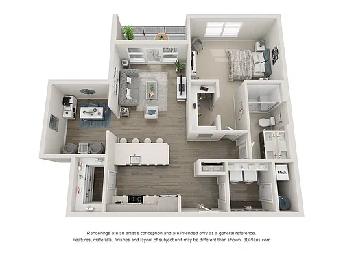 Floor plan Motif - One bedroom + Den