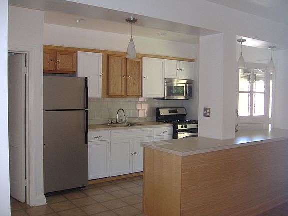 remodeled kitchen view from dining room