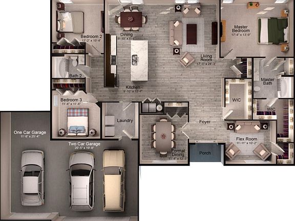 Lucca Optional Main Floor Layout with Third Stall Garage