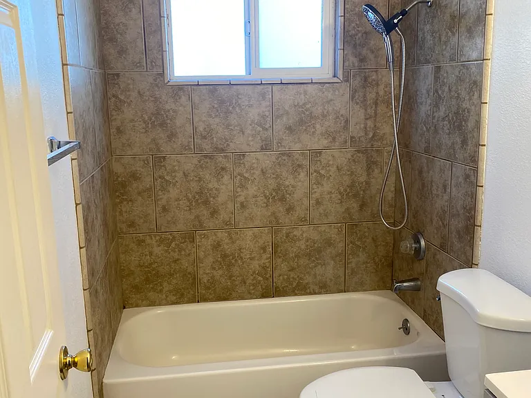 bathroom with new shower head