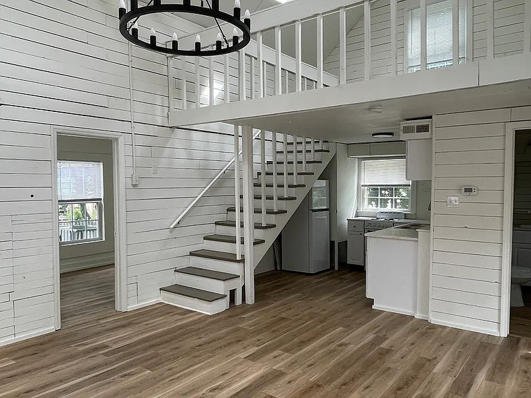 Open living room, kitchen and loft