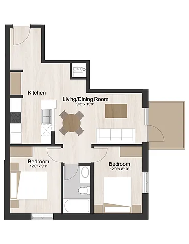 Floor plan Suites 02/04/07/09 (10%)