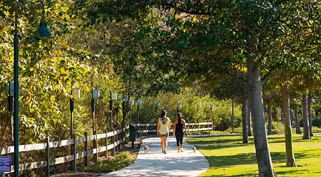 Benefits of living in the Playa Vista community: Walkable community, many paths to ride bikes, walk and take in the natural surroundings