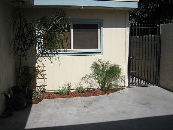 newly painted and landscaped patio