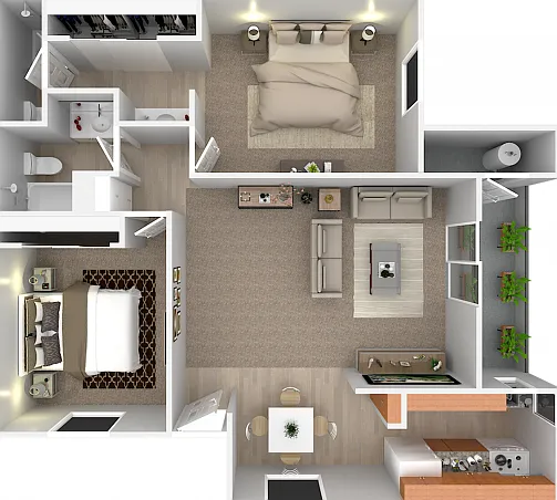 2 Bedroom; 2 Bath; Upstairs 2 Bedroom; 2 Bath; Upstairs