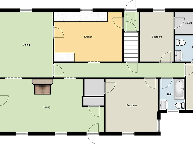 Colony 3 Bedroom, 1.75 bath, basement with laundry hook ups, & a 1 car detached garage.