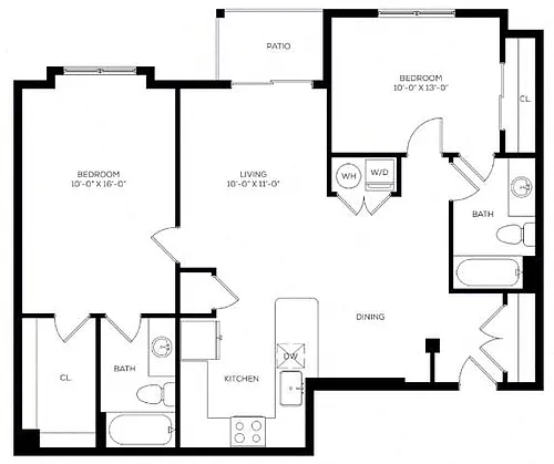 Floor plan Catoctin (2 Bed)