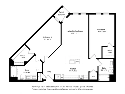 Floor plan 2-B5 Two bed two bath