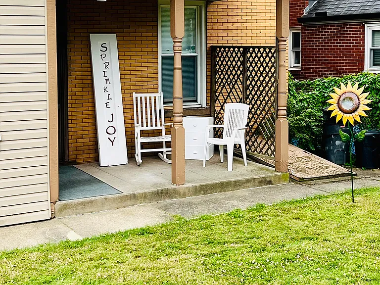 Your private porch and entry in the back of the building