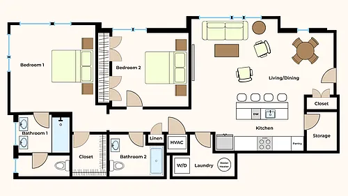 Floor plan 2 BR