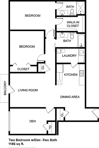 Floor plan 3 Bed 2 Bath