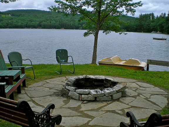 Fire pit at waters edge