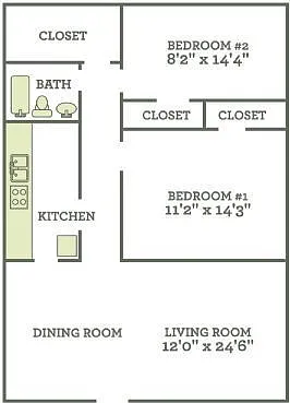 Floor plan 2 Bedroom