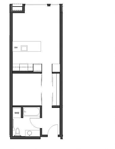 Floor plan Open 1 Bed 1 Bath 010
