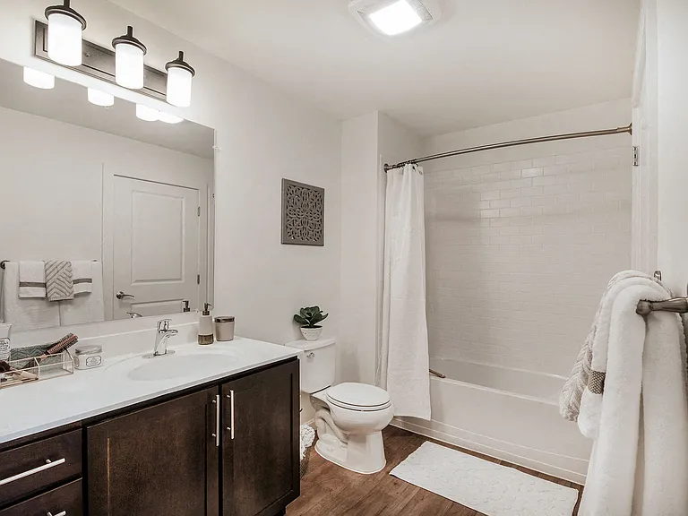 Modern bathroom with ample storage