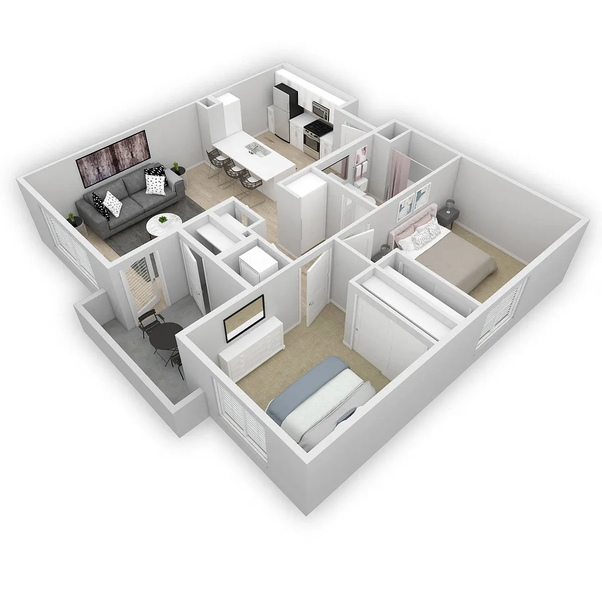 Floor plan 2 Bedroom 1 Bathroom