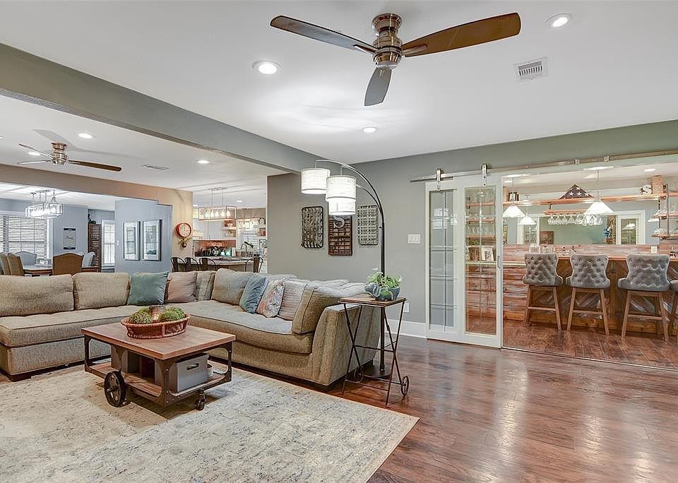 Very open concept with views from the living room into the bar area.