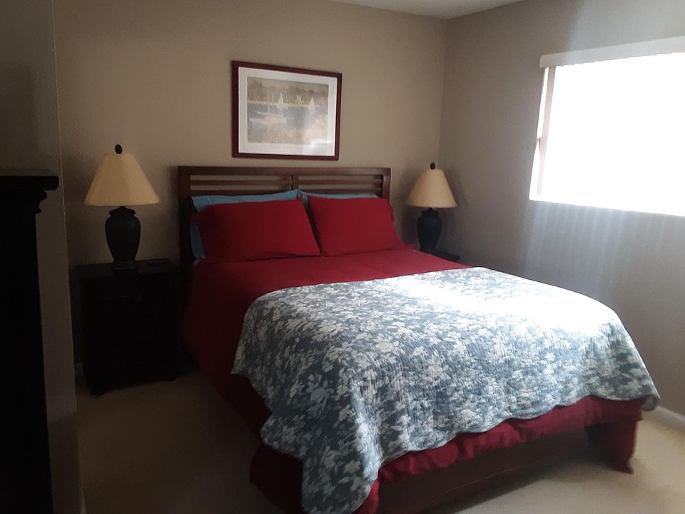 Queen bed with new firm mattress