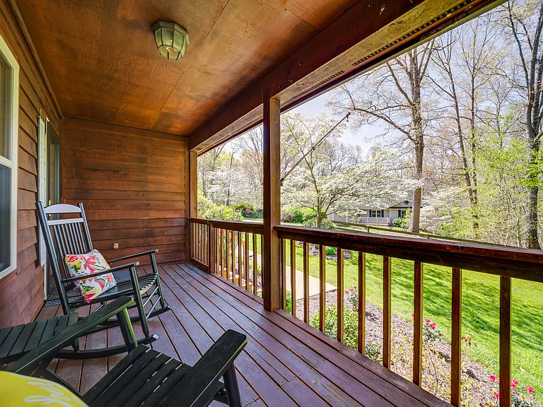 Front porch with mountain views