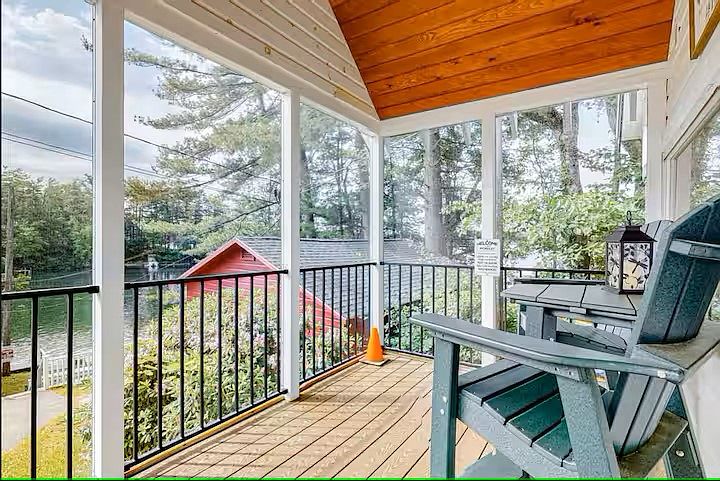 Screen porch with view