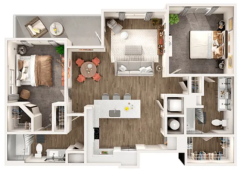 Floor plan Two-Bedroom Apartment (B2)
