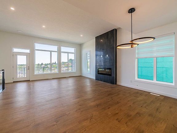 A photo of the great room of the Stanley model townhome in Calgary by Brookfield Residential