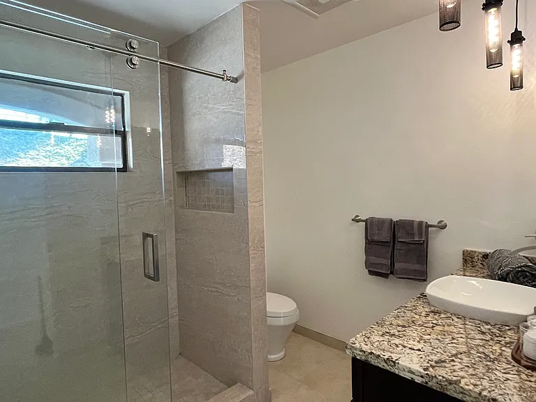 Bathroom #2 also has a modern shower