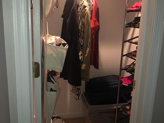 Walk-in closet in main bedroom. Second bedroom also has a walk-in closet.