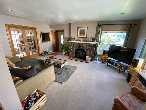 Living room with separate office